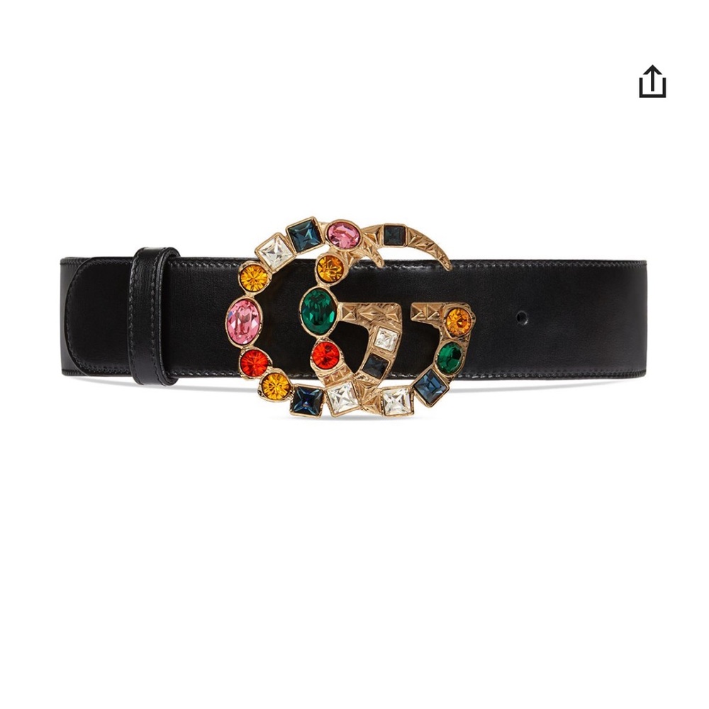 Gucci GG Crystal Embellished Belt, Size 75